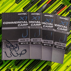 Matrix X1 Commercial Carp Barbless Spade End Hooks